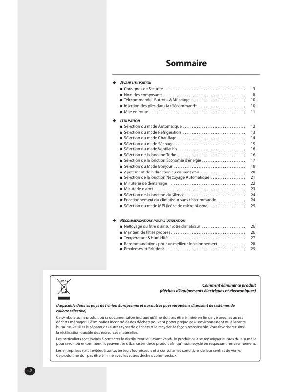 Mode d'emploi SAMSUNG AQV12VBAN