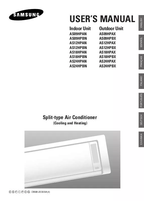 Mode d'emploi SAMSUNG AS12HPBX/SER