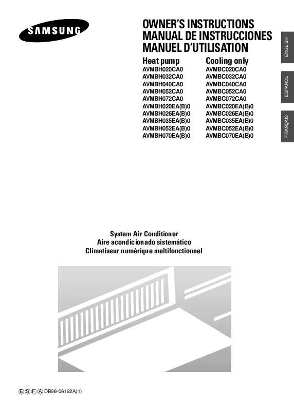 Mode d'emploi SAMSUNG AV-MBH052EA0