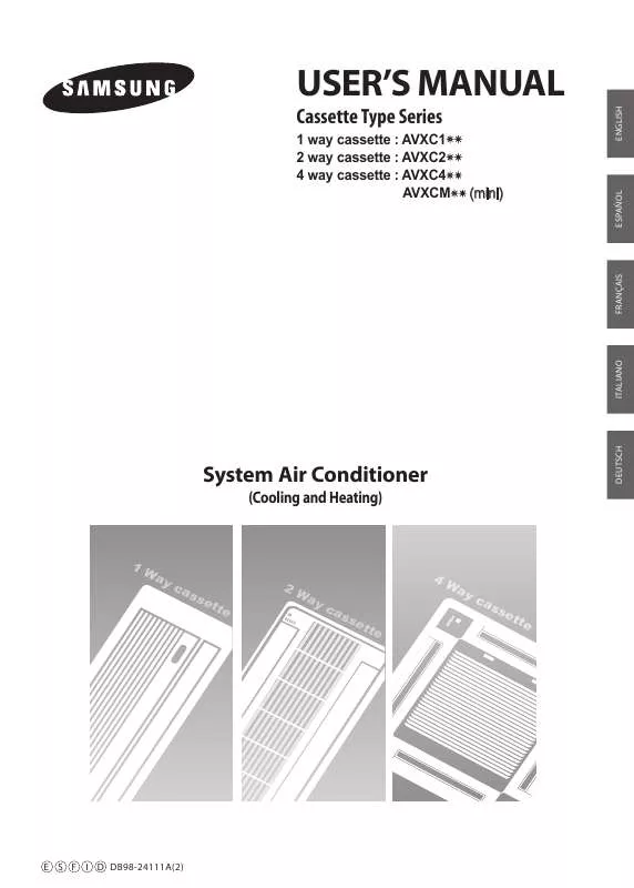 Mode d'emploi SAMSUNG AV-XC1H022EA