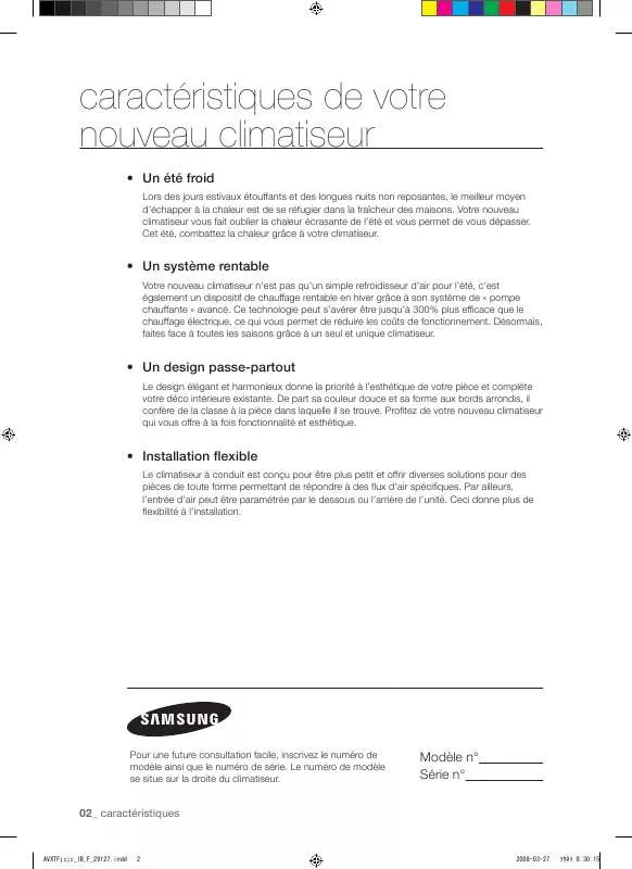 Mode d'emploi SAMSUNG AV-XTFH071EE