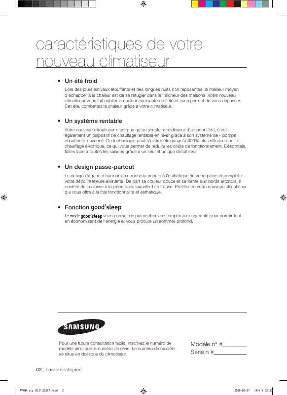 Mode d'emploi SAMSUNG AV-XWNH036EE