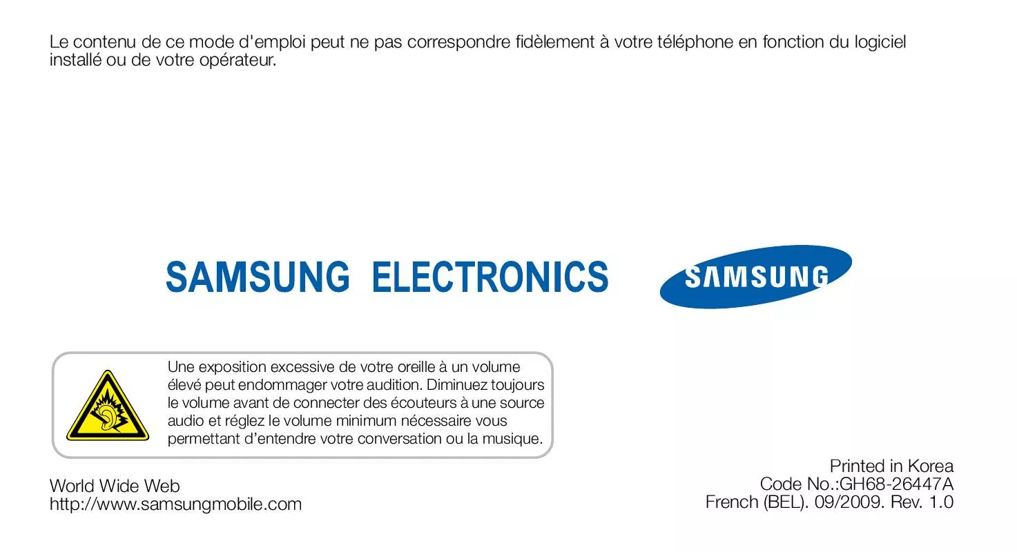 Mode d'emploi SAMSUNG B3210