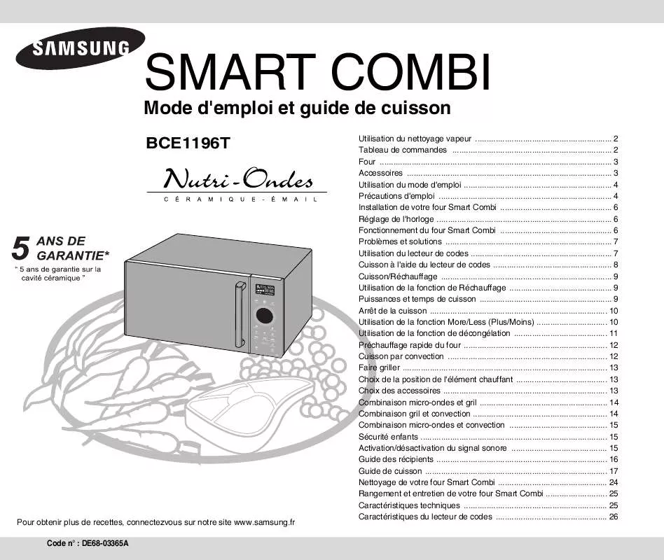 Mode d'emploi SAMSUNG BCE1196T-B