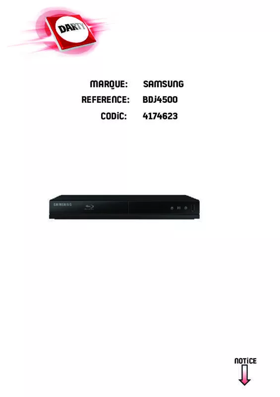 Mode d'emploi SAMSUNG BD J4500R