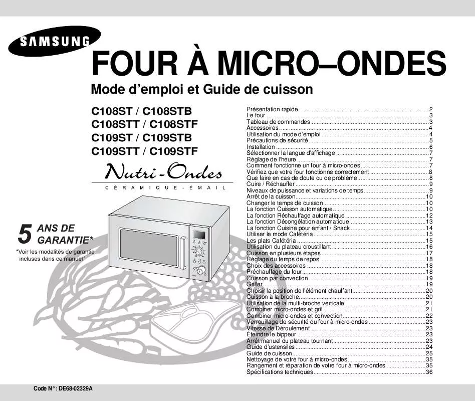 Mode d'emploi SAMSUNG C108STT