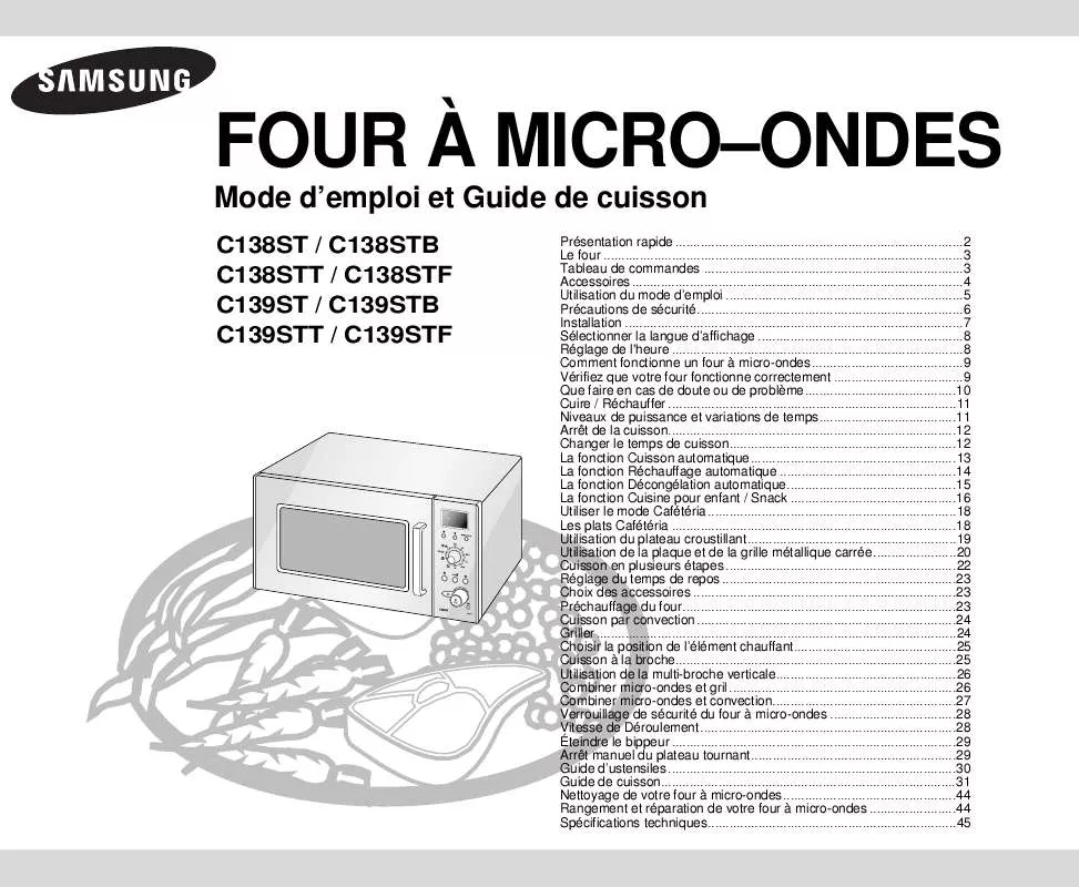 Mode d'emploi SAMSUNG C138ST-XEN