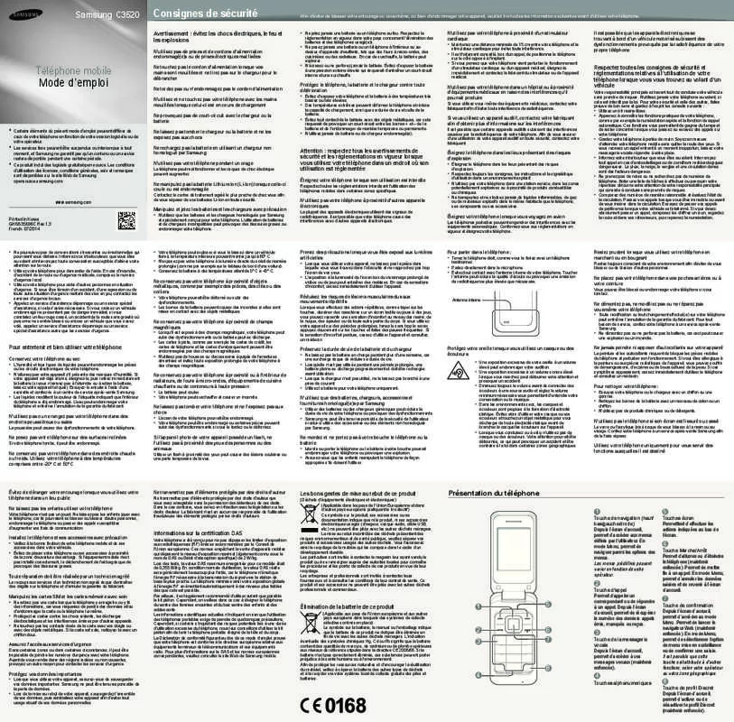 Mode d'emploi SAMSUNG C3520 À CLAPET - GT-C3520