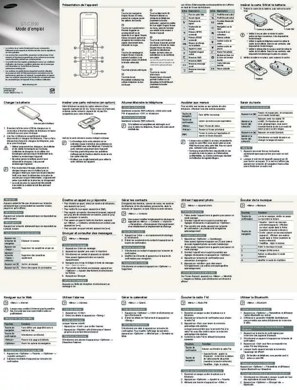 Mode d'emploi SAMSUNG C3590 À CLAPET - GT-C3590