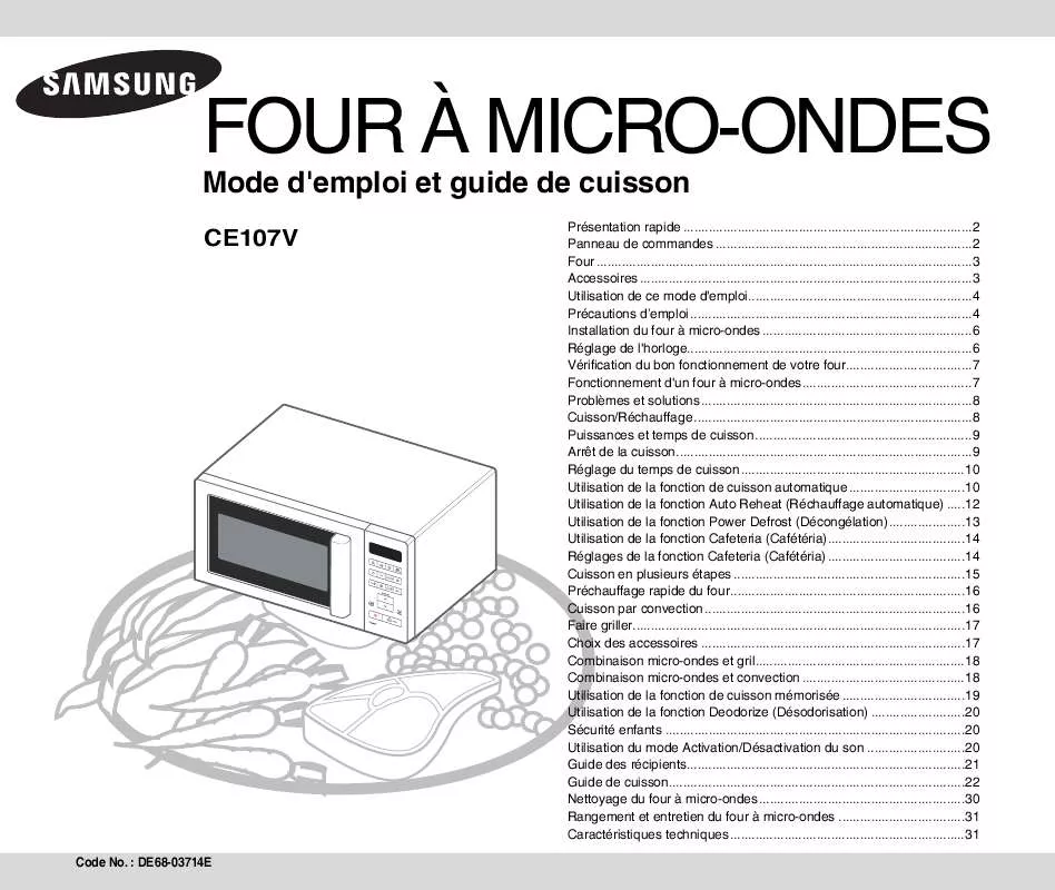 Mode d'emploi SAMSUNG CE100V-W