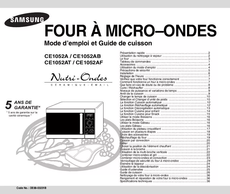 Mode d'emploi SAMSUNG CE1052AT