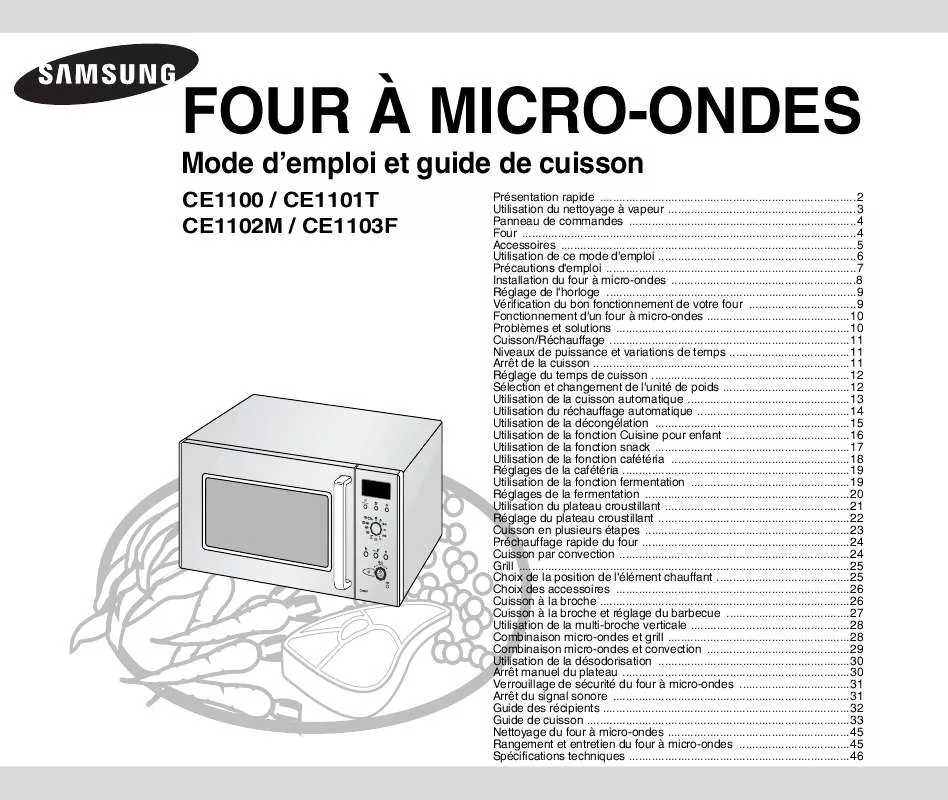 Mode d'emploi SAMSUNG CE1100-S-XEN