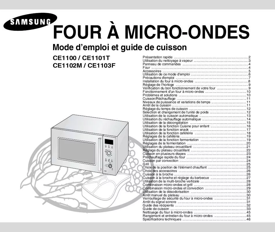 Mode d'emploi SAMSUNG CE1101T