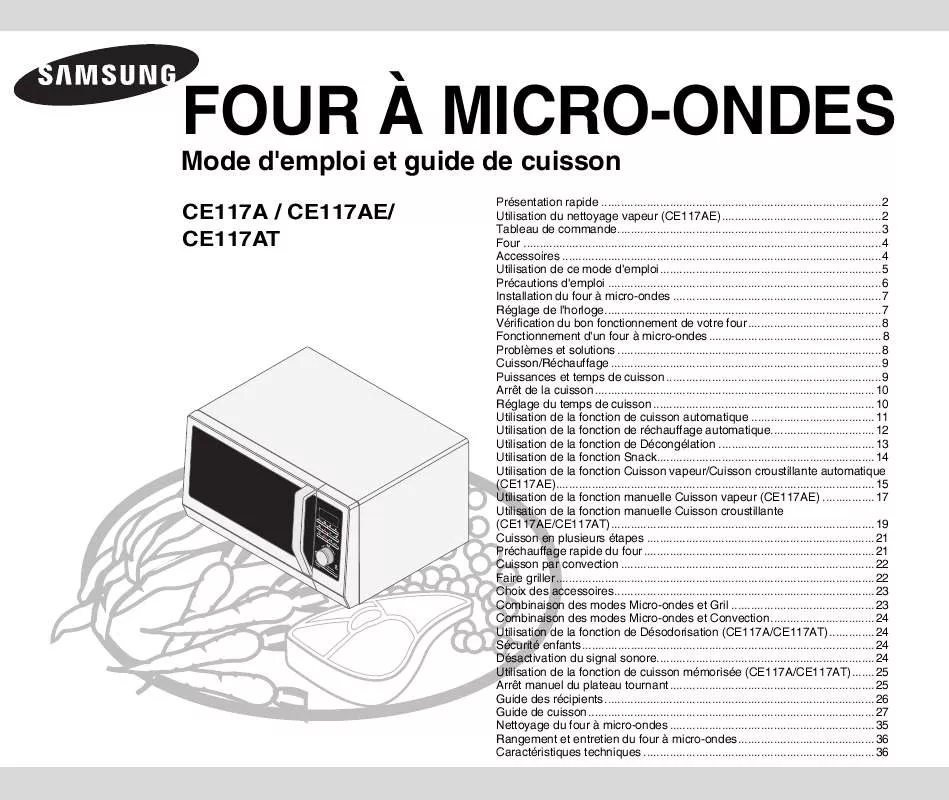 Mode d'emploi SAMSUNG CE117A-B