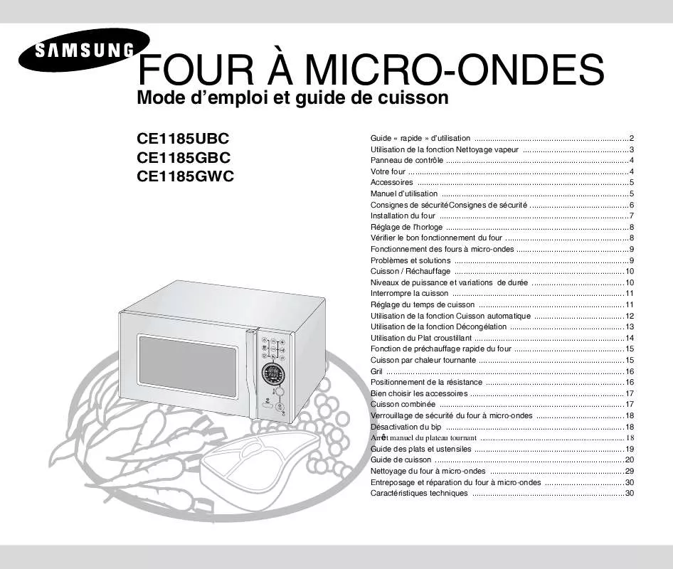 Mode d'emploi SAMSUNG CE1185UBC