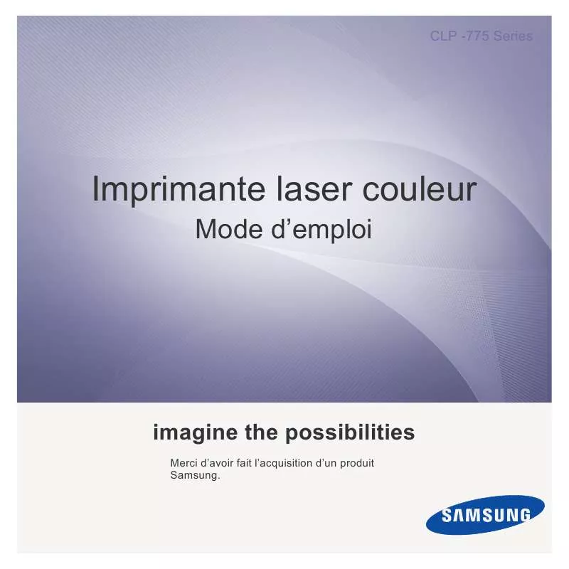 Mode d'emploi SAMSUNG CLP-775ND