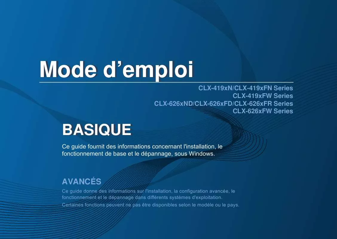 Mode d'emploi SAMSUNG CLX-6260FD