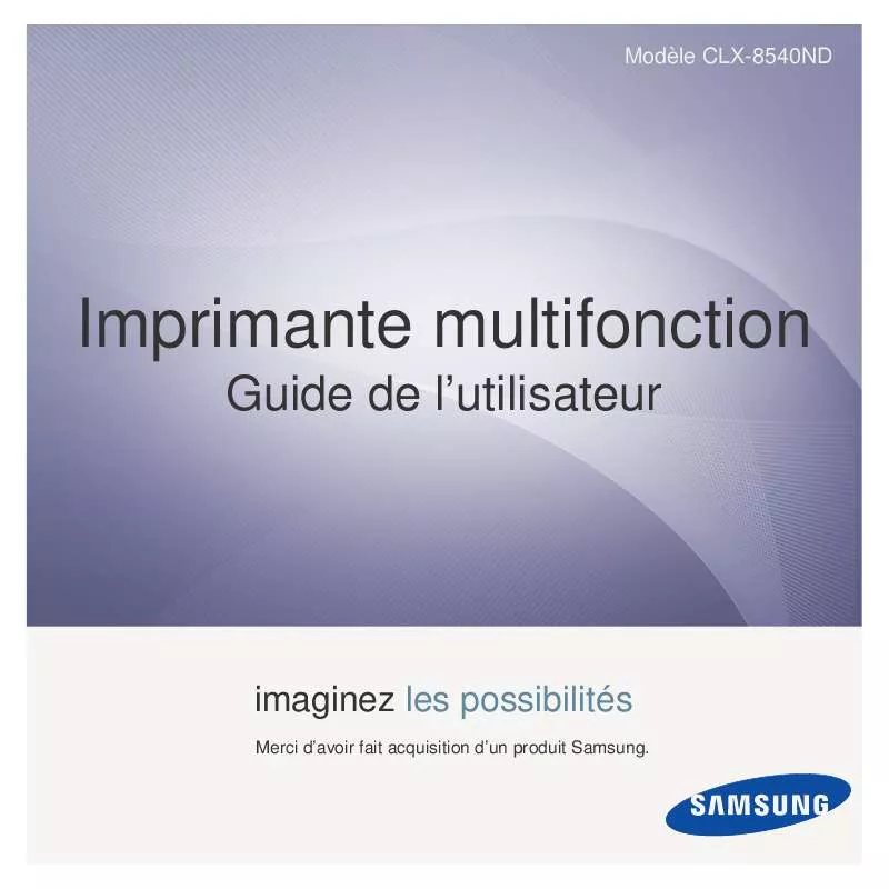 Mode d'emploi SAMSUNG CLX-8540ND