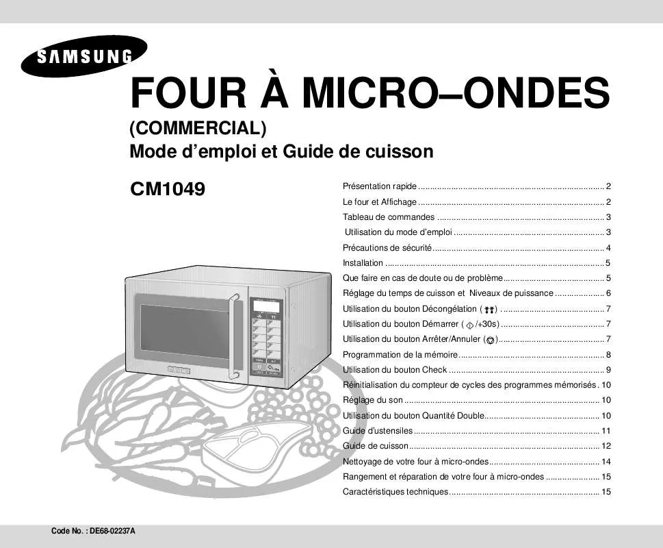 Mode d'emploi SAMSUNG CM1049