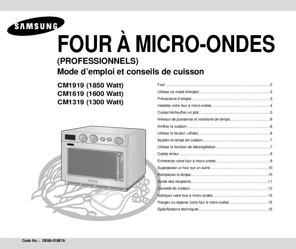 Mode d'emploi SAMSUNG CM1319