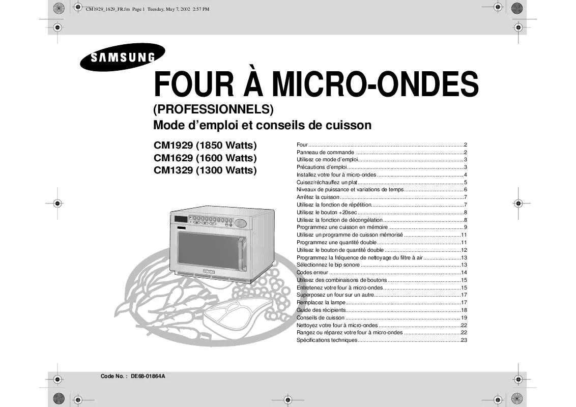 Mode d'emploi SAMSUNG CM1629