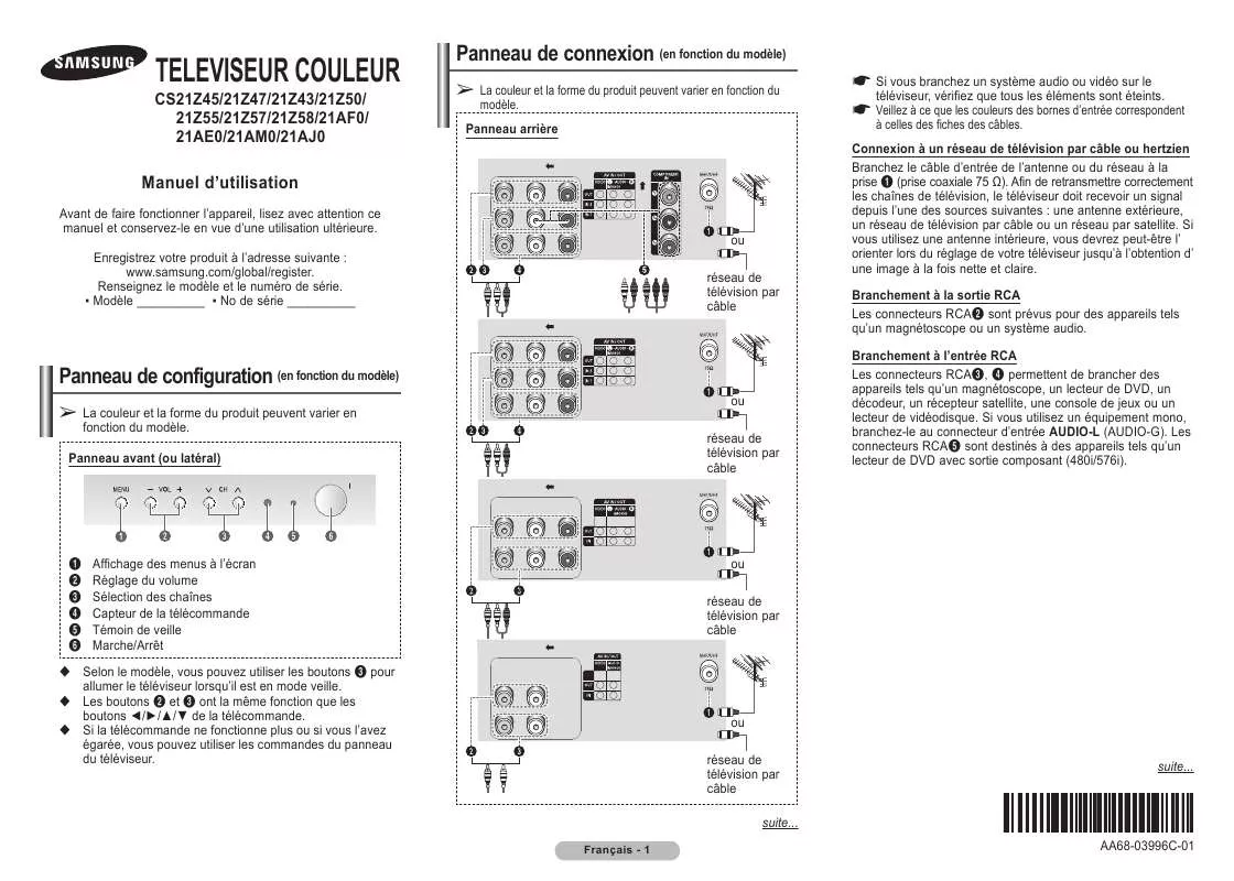 Mode d'emploi SAMSUNG CS-21A530FL