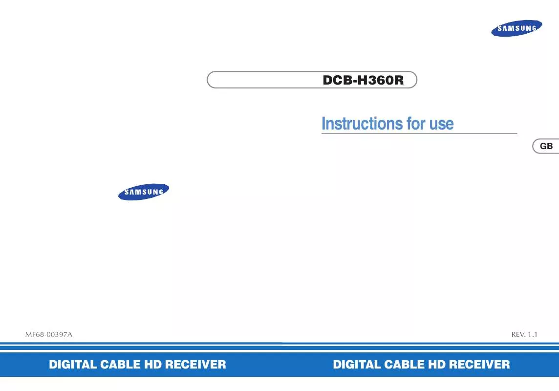 Mode d'emploi SAMSUNG DCB-H360