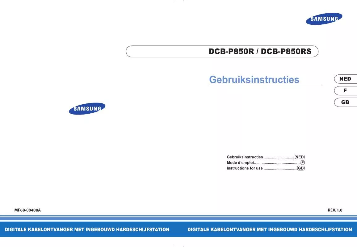 Mode d'emploi SAMSUNG DCB-P850R