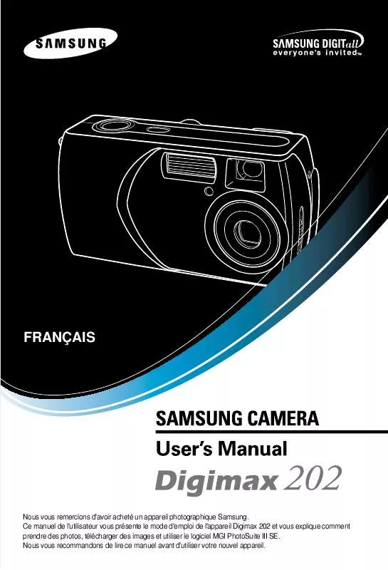 Mode d'emploi SAMSUNG DIGIMAX202