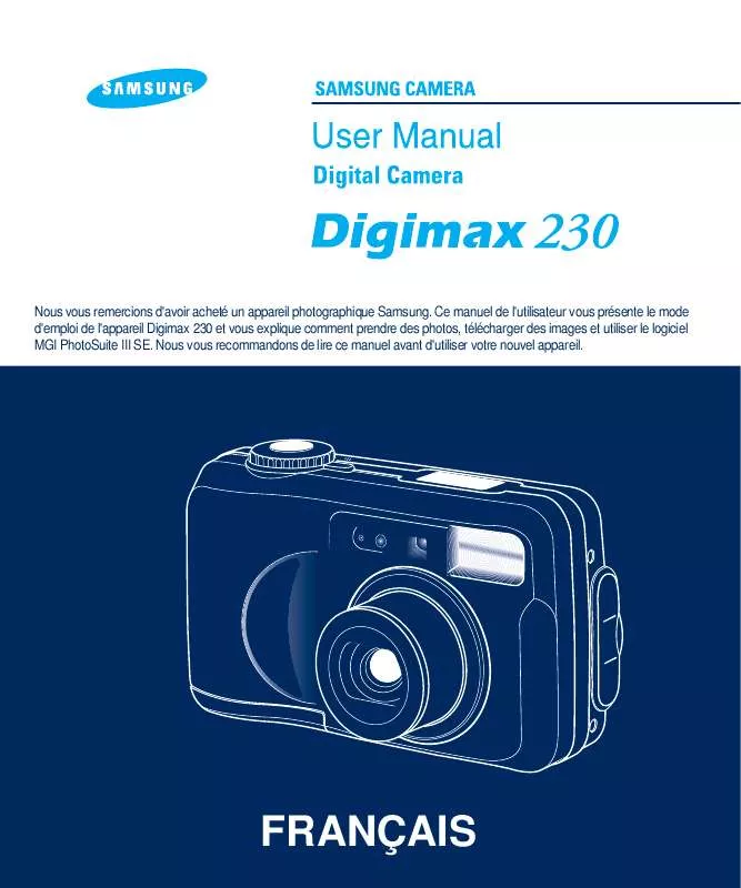 Mode d'emploi SAMSUNG DIGIMAX230