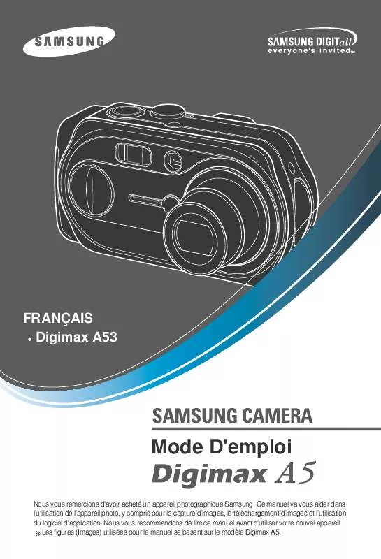 Mode d'emploi SAMSUNG DIGIMAXA5