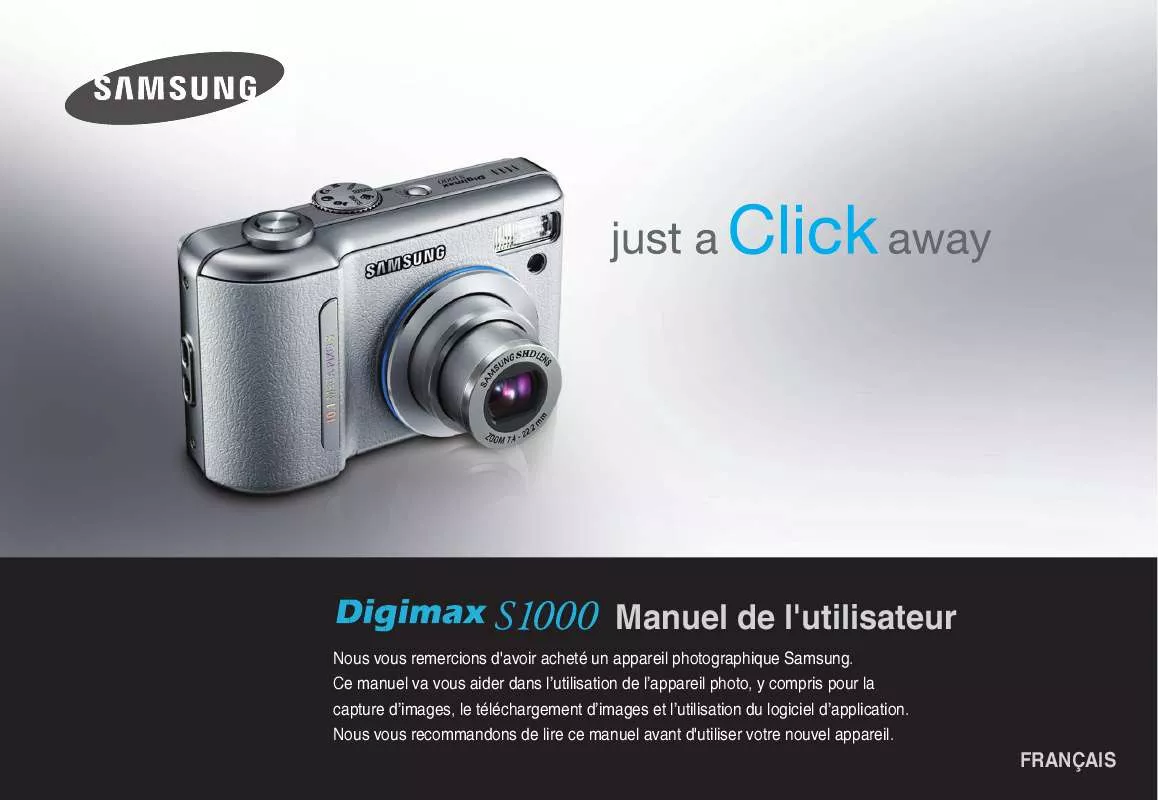 Mode d'emploi SAMSUNG DIGIMAXS1000