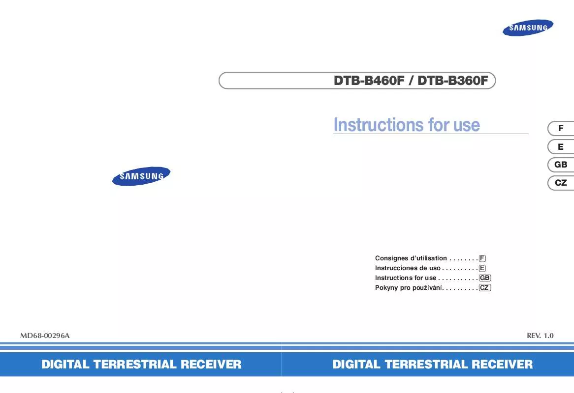 Mode d'emploi SAMSUNG DTB-B460F