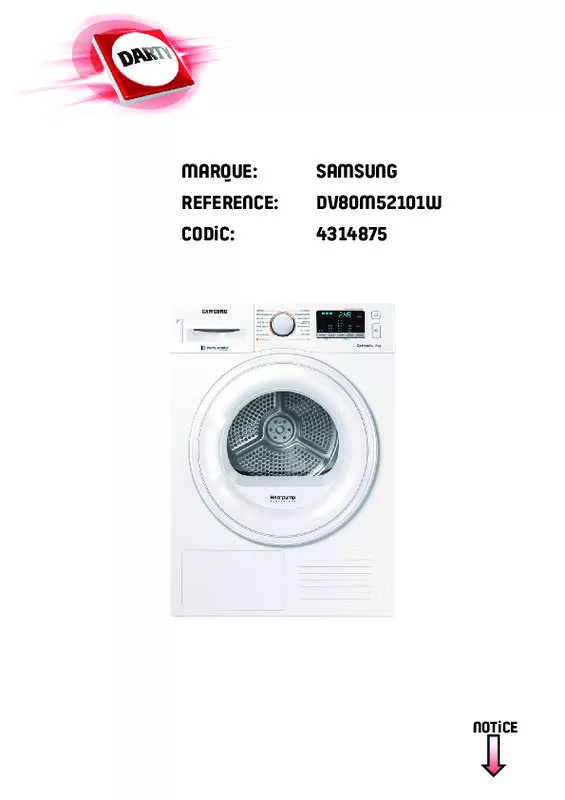 Mode d'emploi SAMSUNG DV80M52101W