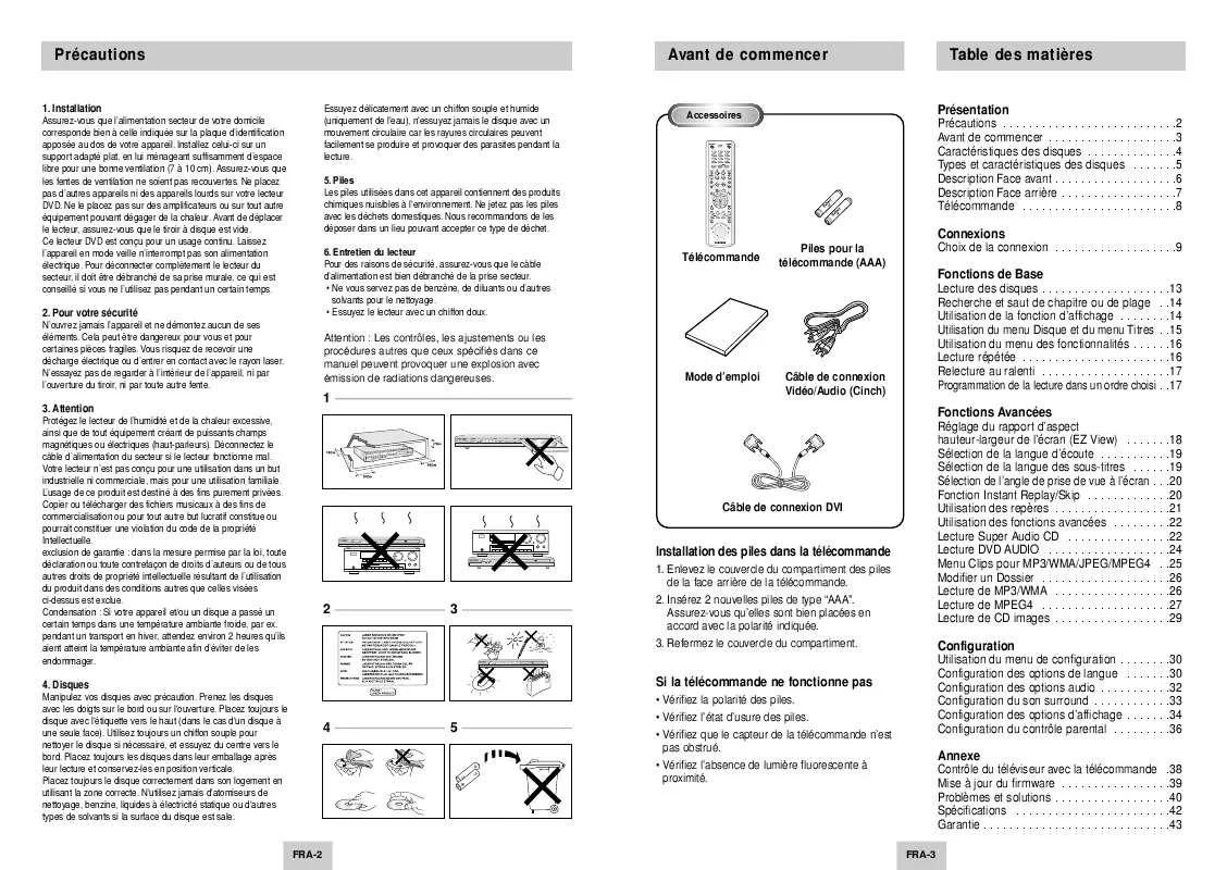 Mode d'emploi SAMSUNG DVD-HD745