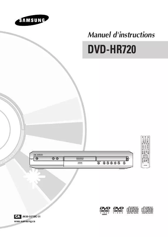 Mode d'emploi SAMSUNG DVD-HR720