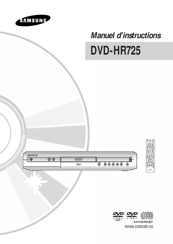 Mode d'emploi SAMSUNG DVD-HR725