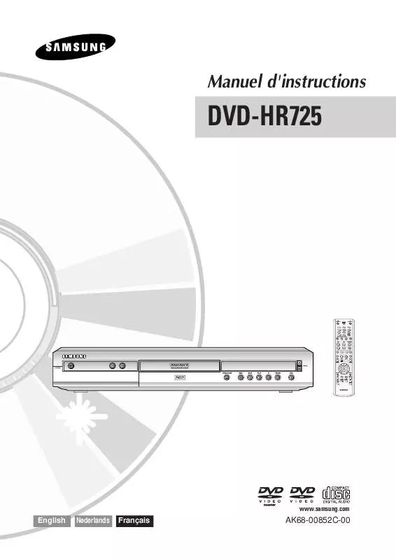 Mode d'emploi SAMSUNG DVD-HR725P