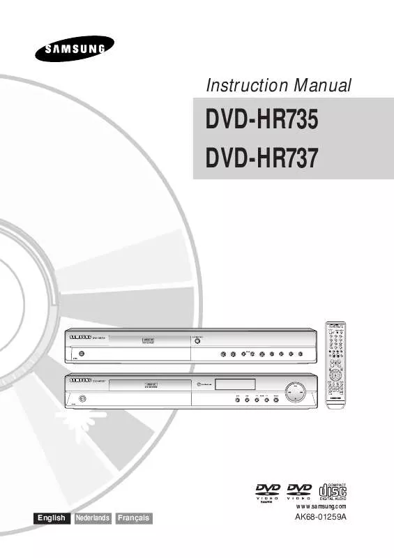 Mode d'emploi SAMSUNG DVD-HR737