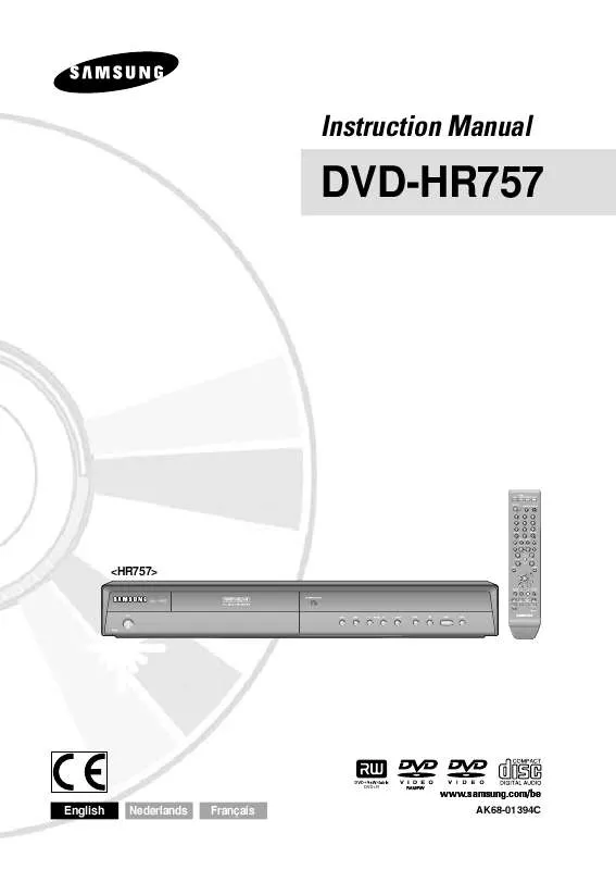 Mode d'emploi SAMSUNG DVD-HR757