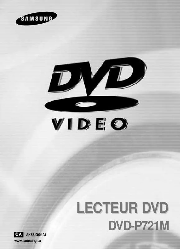 Mode d'emploi SAMSUNG DVD-P721M