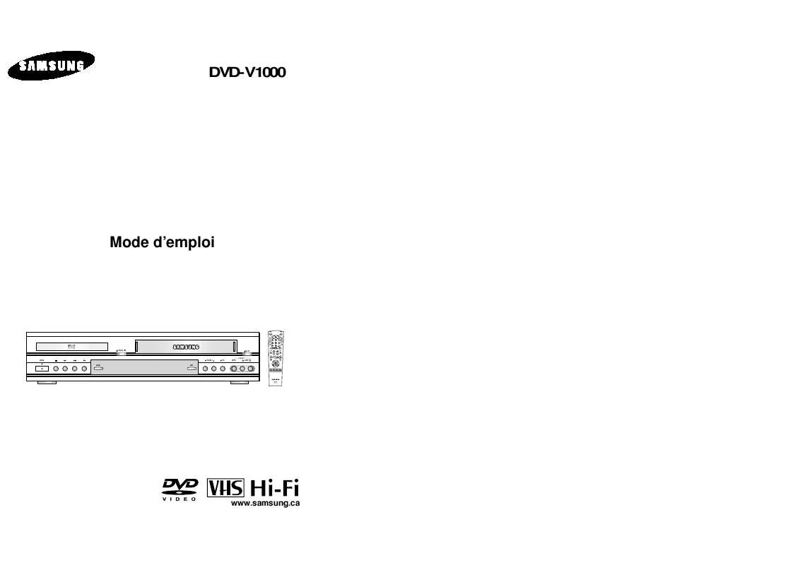 Mode d'emploi SAMSUNG DVD-V1000