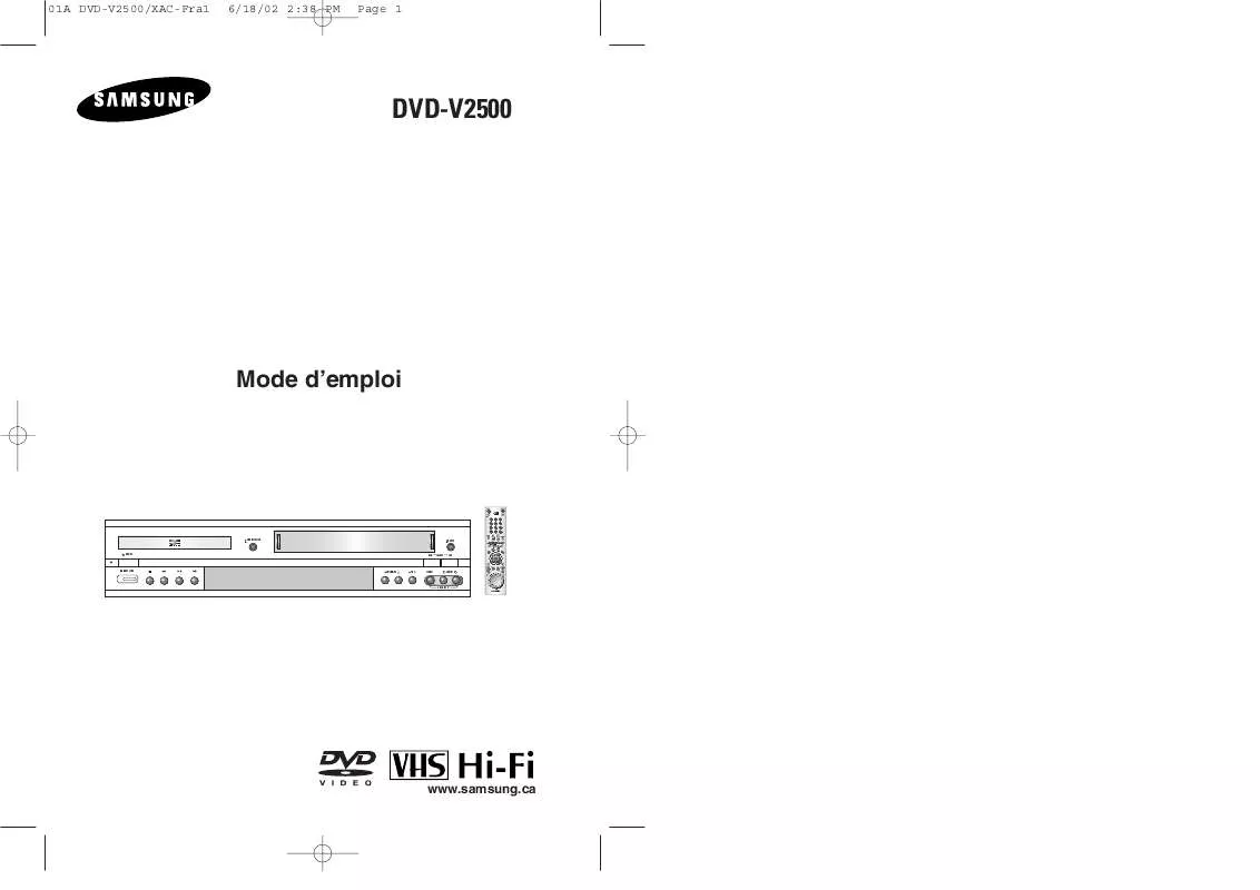 Mode d'emploi SAMSUNG DVD-V2000