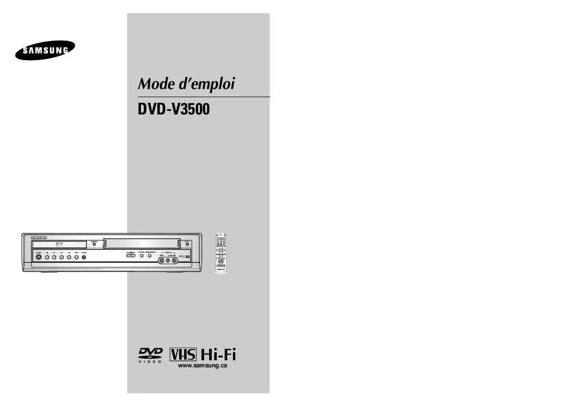 Mode d'emploi SAMSUNG DVD-V3500