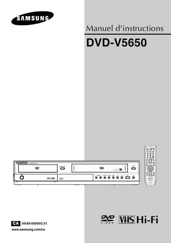 Mode d'emploi SAMSUNG DVD-V5650