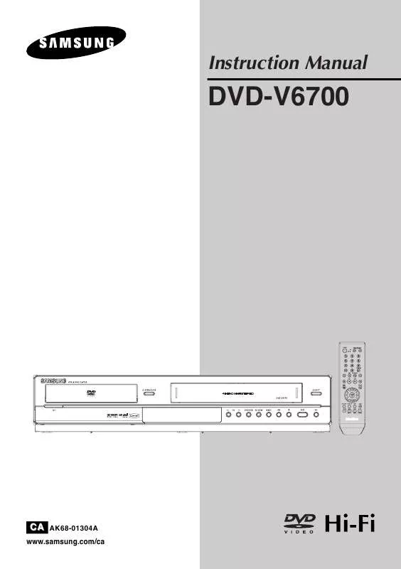 Mode d'emploi SAMSUNG DVD-V6700