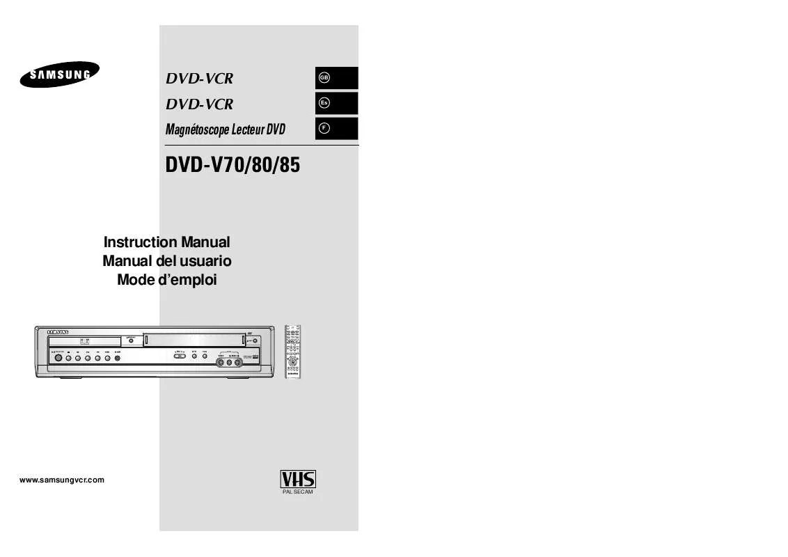 Mode d'emploi SAMSUNG DVD-V80