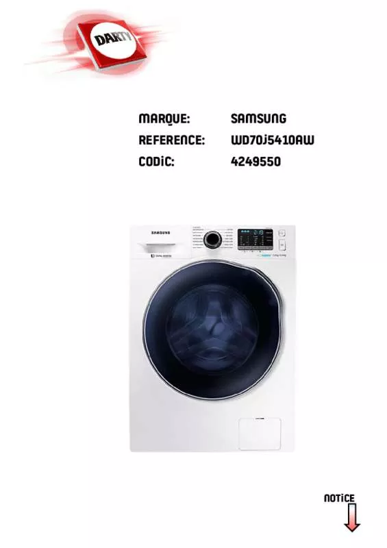 Mode d'emploi SAMSUNG ECOBUBBLE WD70J5410AW/EF