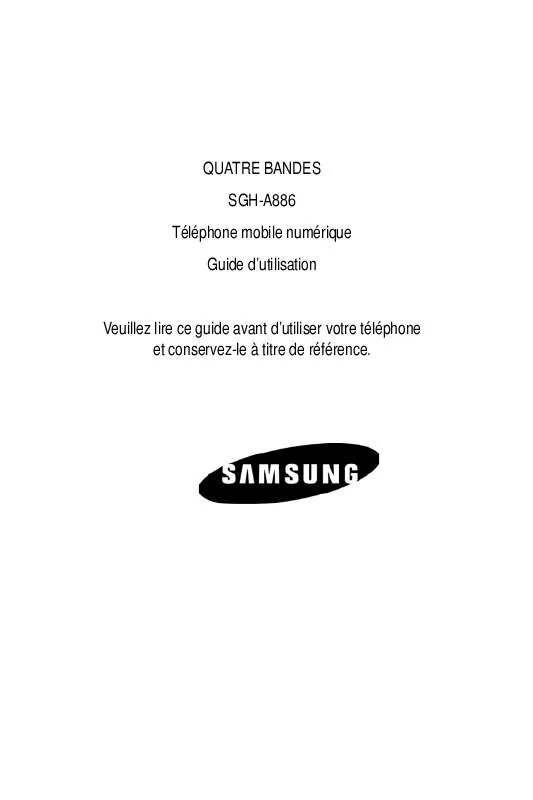 Mode d'emploi SAMSUNG FOREVERâ„¢ (SGH-A886)