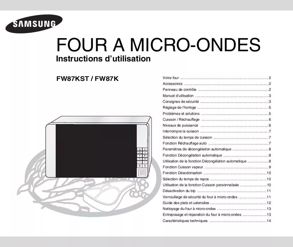 Mode d'emploi SAMSUNG FW87KST